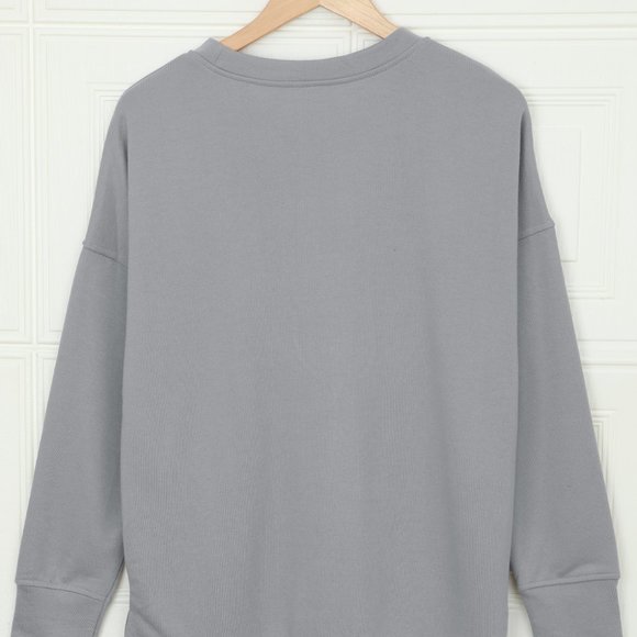 Rhinestone studded embellished Christmas Santa Wine Glass Sweatshirt - Picture 6 of 16